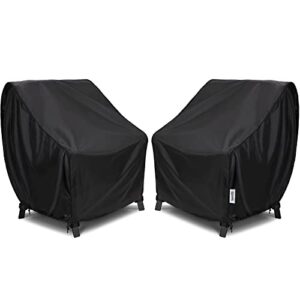 varietyface waterproof patio furniture covers,outdoor chair covers 2 pack sunproof,durable lawn chair covers,fits up to 35w x 38d x 31h inches black