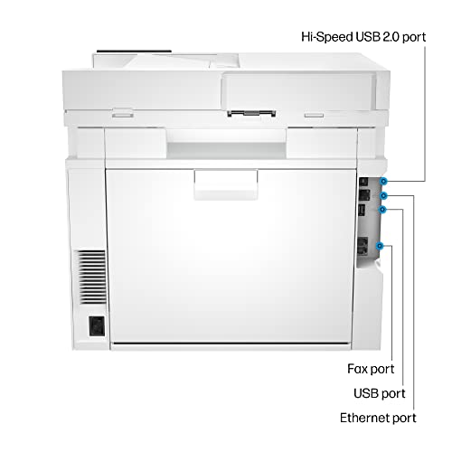 HP Color LaserJet Pro MFP 4301fdw Wireless Printer, Print, scan, copy, fax, Fast speeds, Easy setup, Mobile printing, Advanced security, Best-for-small teams, white, 16.6 x 17.1 x 15.1 in