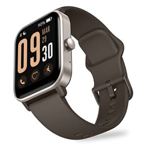 OCTANDRA Ignite VeryFit 1.8" Alexa Built-in Bluetooth Answer Call Smart Watch HR Heart Rate Blood Oxygen Saturation Sleep Monitor Step Counter Fitness Tracker Watches for Men Women (IDW01 BT) (Brown)