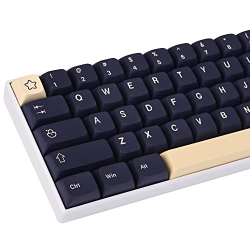 XDA PBT Key Cap, 83 Keys Dye Sublimation Glacier White Custome Key Cap Set for Cherry/Gatron MX switches 60 Percent/68/GK61 Gaming Mechanical Keyboard(Stargazing Blue)