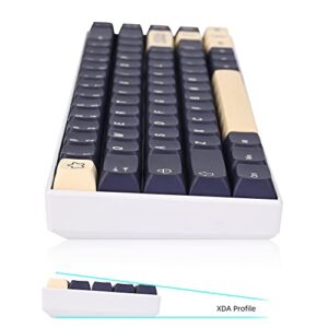 XDA PBT Key Cap, 83 Keys Dye Sublimation Glacier White Custome Key Cap Set for Cherry/Gatron MX switches 60 Percent/68/GK61 Gaming Mechanical Keyboard(Stargazing Blue)