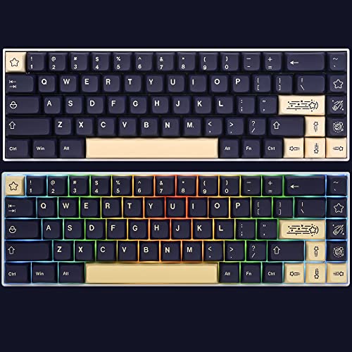 XDA PBT Key Cap, 83 Keys Dye Sublimation Glacier White Custome Key Cap Set for Cherry/Gatron MX switches 60 Percent/68/GK61 Gaming Mechanical Keyboard(Stargazing Blue)