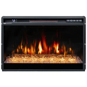 Oxhark Flame 26 Inches Electric Fireplace Inserts, 1500W Recessed Fireplace Electric with Remote Control, Crystal, Overheating Protection and Timer, Black