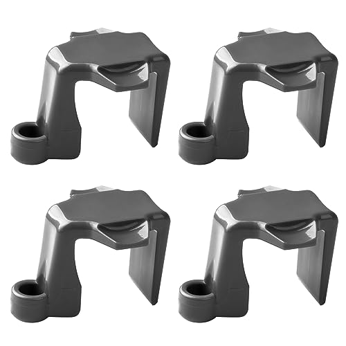 yboatch Boat Bumper Clips Hangers Adjusters Cleats 4Pack, Pontoon Fender Clips for Docking, Durable ABS Boat Fender Clips for 1 Inch and 1.25 Inch Square Tube, Grey