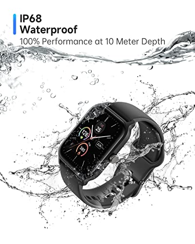 TOOBUR Smart Watch for Men Women Alexa Built-in, 1.8" IP68 Waterproof Fitness Watch with Call Function, Heart Rate & Sleep Monitor, 100 Sport Modes Fitness Tracker Android iOS Compatible