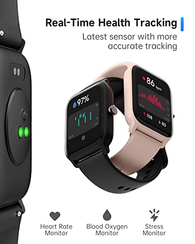 TOOBUR Smart Watch for Men Women Alexa Built-in, 1.8" IP68 Waterproof Fitness Watch with Call Function, Heart Rate & Sleep Monitor, 100 Sport Modes Fitness Tracker Android iOS Compatible