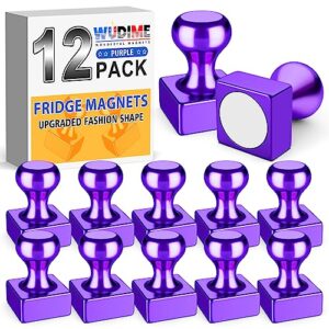 wudime 12pack strong whiteboard magnets, upgraded purple fridge magnets adult refrigerator magnets, small magnets fridge decorative, push pins magnet for kitchen, office, school, locker, map