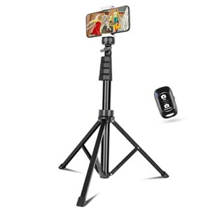 sensyne 67" phone tripod & selfie stick, extendable cell phone tripod stand with wireless remote and phone holder, compatible with iphone android phone, camera