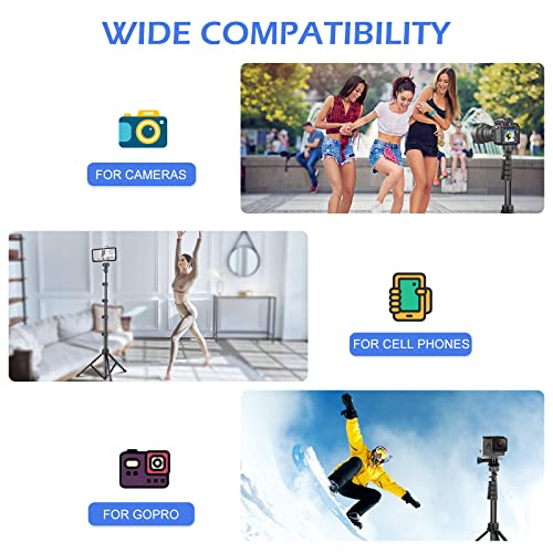 Sensyne 67" Phone Tripod & Selfie Stick, Extendable Cell Phone Tripod Stand with Wireless Remote and Phone Holder, Compatible with iPhone Android Phone, Camera
