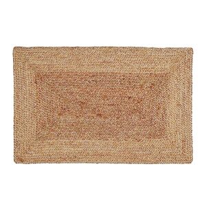 Jute Braided Natural Rug 2’X3' -Natural Linen Colour, Hand Woven & Reversible for Living Room Kitchen Entryway Rug, Jute Burlap Braided Rag Rug 24x36 inch, Farmhouse Rag Rug, Rustic Rug