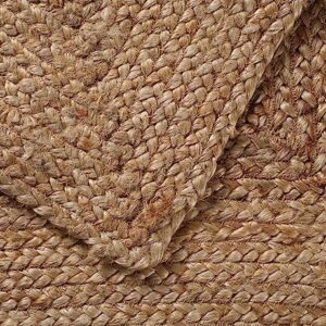 Jute Braided Natural Rug 2’X3' -Natural Linen Colour, Hand Woven & Reversible for Living Room Kitchen Entryway Rug, Jute Burlap Braided Rag Rug 24x36 inch, Farmhouse Rag Rug, Rustic Rug