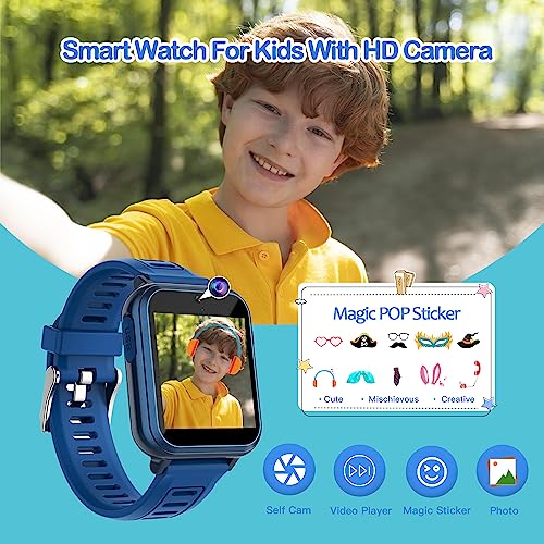 Kids Smart Watch Boys 5-7 8-10 3-5 10-12, Kids Watch with 24 Games, Kids Pedometer Watch with Camera Player Calculator Alarm Calendar Recorder Stopwatch Timer, Cool Kids Toy for Boys