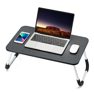 ruxury folding lap desk laptop stand bed desk table tray, breakfast serving tray, portable & lightweight mini table, lap tablet desk for sofa couch floor - black