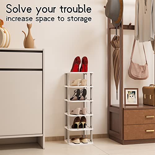 Haiice Shoe Rack Storage Organizer, 6-Tier Stackable Shoe Racks, Vertical Adjustable Shoe Stand Rack for Entryway, Living Room, Garage