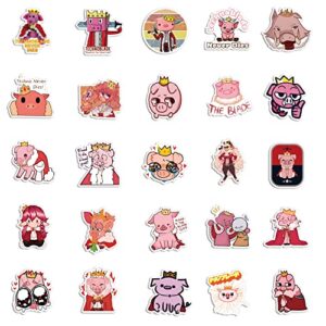 100Pcs Technoblades Game Pink Pig Cute Vinyl Cartoon Stickers for Kids Girls Boys Teens Adults for Water Bottles Laptop Phone Journaling for Birthday Party Supplies Halloween Decoration Favors