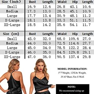 Anjue Silk Pajamas for Women Shorts Sets Ruffled Sexy V Neck Cami Tops Two Piece PJS Nightwear(White,XXL)