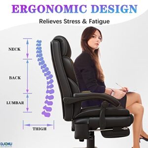 Massage Office Chair, Big and Tall Ergonomic Office Chair 350lb Wide Seat Desk Chair with Massage High Back PU Leather Computer Chair Executive Work Chair with Wheels