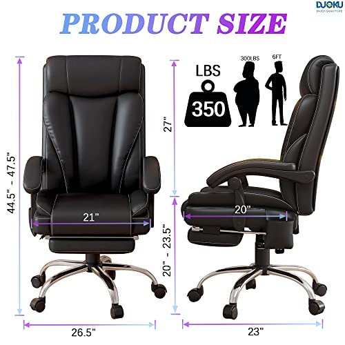 Massage Office Chair, Big and Tall Ergonomic Office Chair 350lb Wide Seat Desk Chair with Massage High Back PU Leather Computer Chair Executive Work Chair with Wheels