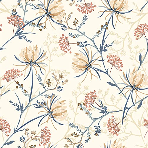 JiffDiff Boho Floral Wallpaper Peel and Stick Wallpaper Removable Wallpaper Wall Decor Home Decor Wall Art Printable Wall Art Room Decor (Fantasy Dream)