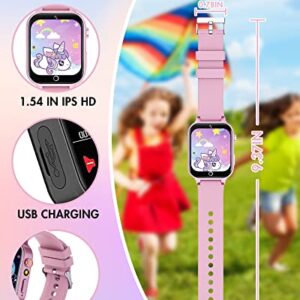 Smart Watch for Kids with Video Camera Music Player Educational Birthday Gifts for 6 7 8 9 10 11 12 Year Old Boys (Pink)