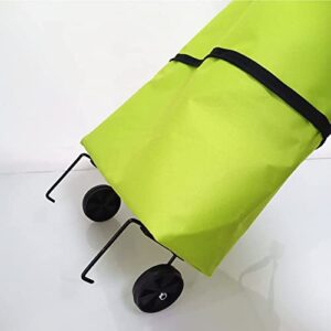 Foldable Shopping Trolley Tote Bag,Large-Capacity Shopping Bag with Wheels Portable Shopping Cart Reusable Portable Grocery Bag,Women Shopper Bag for Vegetable and Fruit (Black)