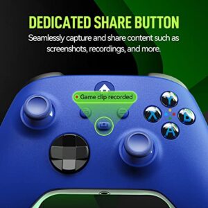 Xbox Controller Compatible with Xbox One,Xbox Series X,Xbox Series S,Xbox One X/S, Xbox Elite Series,Windows 10/11 Gaming Controller with Share Button,3.5mm Headphone Jack, 2.4GHZ Adapter-Blue