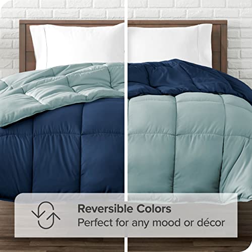 Bare Home Twin/Twin Extra Long Comforter - Reversible Colors - Goose Down Alternative - Ultra-Soft - Premium 1800 Series - All Season Warmth - Bedding Comforter (Twin/Twin XL, Dark Blue/Light Blue)