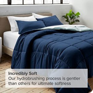 Bare Home Twin/Twin Extra Long Comforter - Reversible Colors - Goose Down Alternative - Ultra-Soft - Premium 1800 Series - All Season Warmth - Bedding Comforter (Twin/Twin XL, Dark Blue/Light Blue)