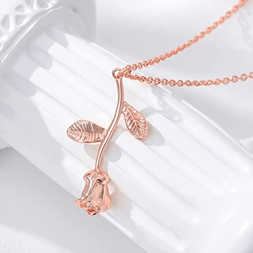 Oyalma Rose Flower Pendant Necklaces For Women Vintage Chain Necklace Glamour 2021 Fashion Valentine Jewerly-78069