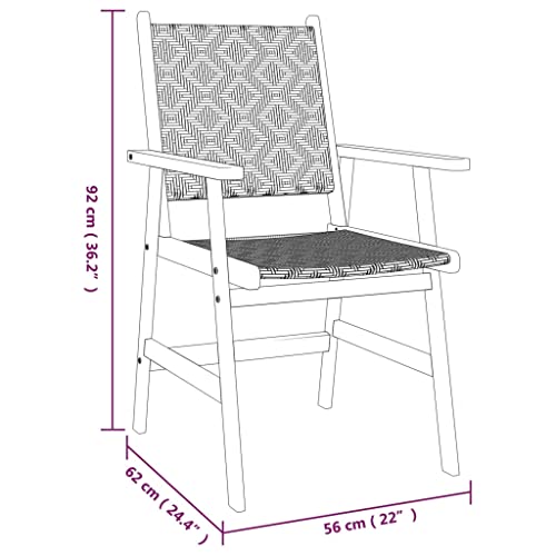 YUHI-HQYD 5 Piece Patio Dining Set,Balcony Bar,Party Furniture,Comfortable Casual Furniture,Suitable for Balcony, Deck, Backyard, Patio, Garden, Poolside, etc. Solid Wood Acacia