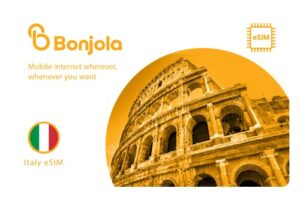 bonjola italy prepaid esim - 3gb instant mobile data. italy travel sim card. fast and reliable 4g/5g internet for 30 days. no physical sim required, iphone and android, supports hotspot