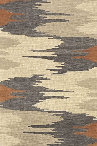 FINOREN Minimalist Area Rug,Ripple Line Soft Non-Slip Rug for Bedroom Living Room Hallway Home Entrance,Washable Low Pile Floor Decor,Child Pet Friendly,Beige Gray,4x6 Feet