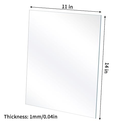 Lyeasw 11x14 Plexiglass Acrylic Sheets for Picture Frame Glass Replacement, Crafting Projects, DIY Display, Clear Styrene Sheets 11x14 Plexiglass Cover