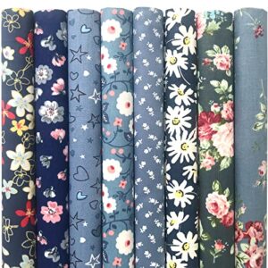 mililanyo 8pcs 18x22inch cotton fabric fat quarters daisy design fabric bundles floral precut patchwork for quilting sewing crafting