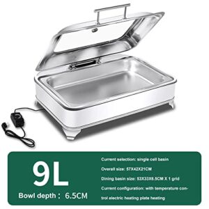 Buffet Server Food Warmer, 9L Commercial Hot Pot Buffet Set, Electric Plate Warmers to Keep Food Warm, Buffet Equipment for Kitchen & Dining, Rectangular(Size:1/1)