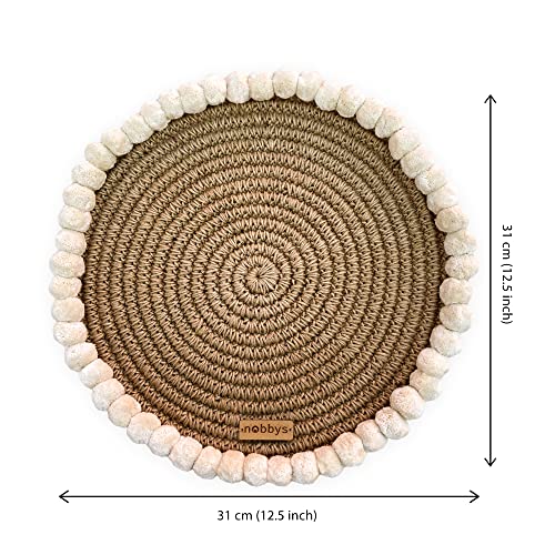 Nobbys Jute Crochet Round Placemat (Pack of 4)