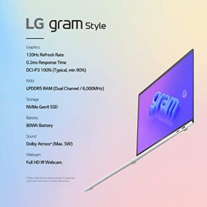 LG gram Style 16” OLED Laptop, Intel 13th Gen Core i7 Evo Platform, Windows 11 Home, 32GB RAM, 1TB SSD, Dynamic White