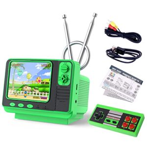 Retro Video Games Console for Kids Adults Built-in 308 Classic Electronic Game 3.0'' Screen Mini TV Games Console Support TV Output and USB Charging Birthday Xmas Gift for Boys Girl 4-12 (Green)