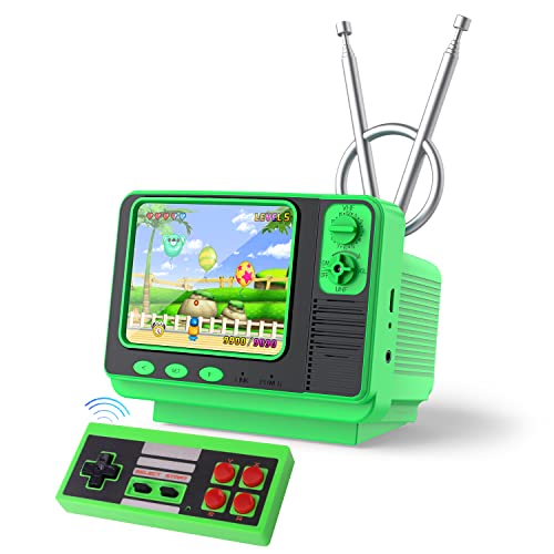 Retro Video Games Console for Kids Adults Built-in 308 Classic Electronic Game 3.0'' Screen Mini TV Games Console Support TV Output and USB Charging Birthday Xmas Gift for Boys Girl 4-12 (Green)