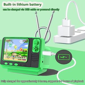 Retro Video Games Console for Kids Adults Built-in 308 Classic Electronic Game 3.0'' Screen Mini TV Games Console Support TV Output and USB Charging Birthday Xmas Gift for Boys Girl 4-12 (Green)