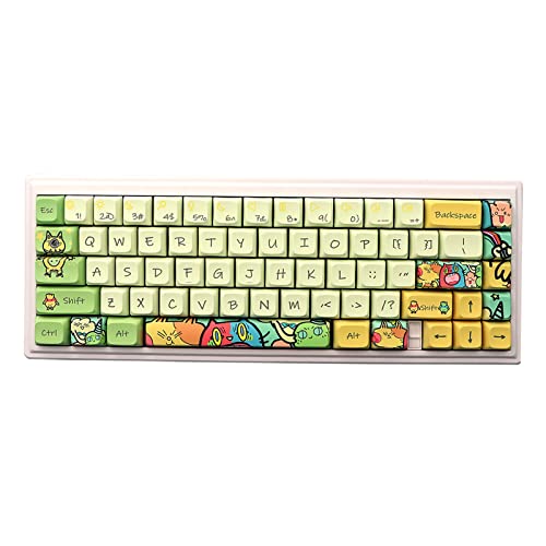 JSJT Custom Keycaps 135 Keys Cartoon Anime Keycaps XDA Profile Magical Elves Themed Keycaps PBT Dye Sublimation Keycaps Suitable for ANSI/ISO Layout Cherry MX Switch Mechanical Keyboards