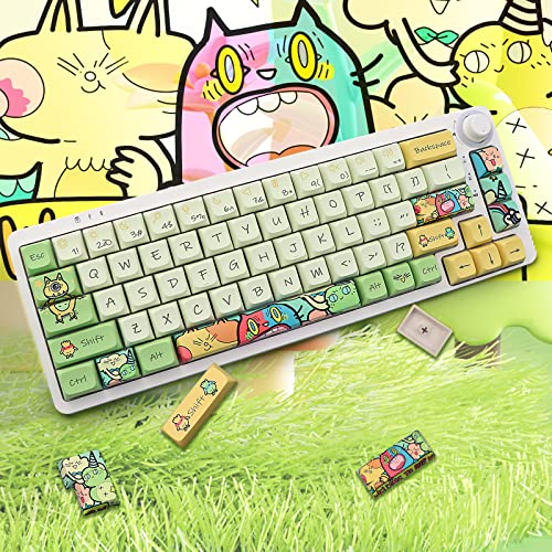 JSJT Custom Keycaps 135 Keys Cartoon Anime Keycaps XDA Profile Magical Elves Themed Keycaps PBT Dye Sublimation Keycaps Suitable for ANSI/ISO Layout Cherry MX Switch Mechanical Keyboards