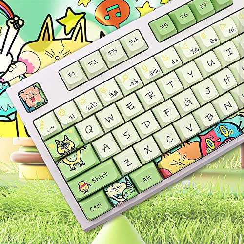 JSJT Custom Keycaps 135 Keys Cartoon Anime Keycaps XDA Profile Magical Elves Themed Keycaps PBT Dye Sublimation Keycaps Suitable for ANSI/ISO Layout Cherry MX Switch Mechanical Keyboards