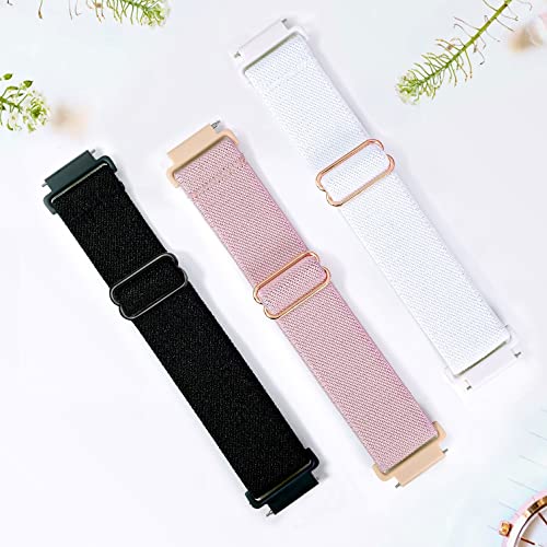 Farluya 3 Pack 19mm Stretchy Nylon Watch Bands for ID205L Veryfitpro Smart Watch,Soft Sport Band Quick Release Wristband Loop Elastic Strap for Willful YAMAY SW021 ID205L/SW025 ID205S Women Men