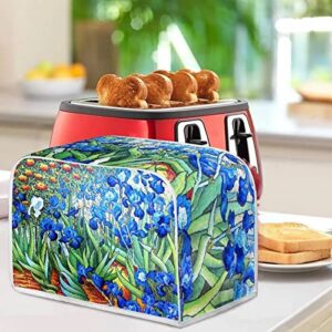 AFPANQZ Van Gogh Irises Toaster Covers 2 Slice Toaster Dust Covers Protection Bread Maker Oven Dustproof Covers Kitchen Accessories Small Appliance Covers