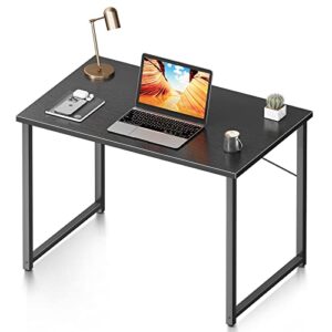coleshome 32 inch computer desk, modern simple style desk for home office, study student writing desk, black