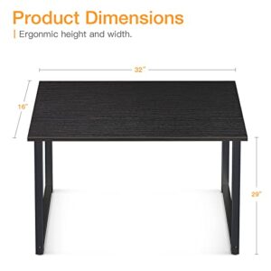 Coleshome 32 Inch Computer Desk, Modern Simple Style Desk for Home Office, Study Student Writing Desk, Black