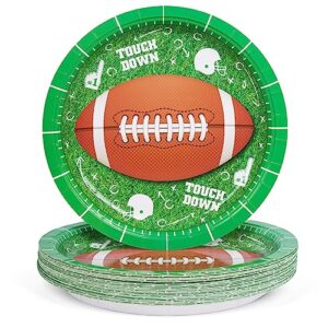 decorlife 2023 football party supplies for 30 guests, 9 inch football paper plates, perfect for kid's birthday and football party decorations