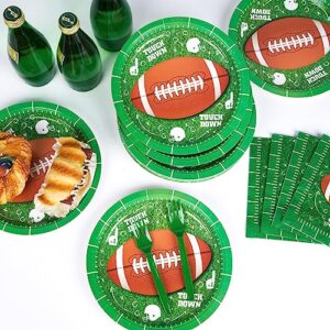 DECORLIFE 2023 Football Party Supplies for 30 Guests, 9 Inch Football Paper Plates, Perfect for Kid's Birthday and Football Party Decorations