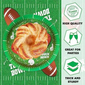 DECORLIFE 2023 Football Party Supplies for 30 Guests, 9 Inch Football Paper Plates, Perfect for Kid's Birthday and Football Party Decorations